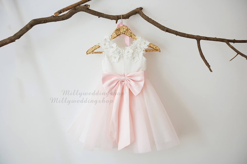 Light Pink Flower Girl Dress M0070 | Etsy