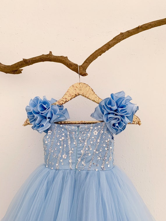 Sparkling Sequin Flower Girl Dress Junior Bridesmaid Wedding Party Dress M101