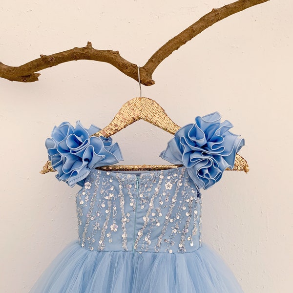 Sparkling Sequin Flower Girl Dress Junior Bridesmaid Wedding Party Dress M101