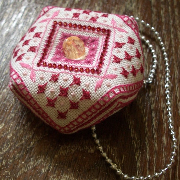 Pincushion handmade embroidery biscornu Shovchiki а small cushion ornamentation