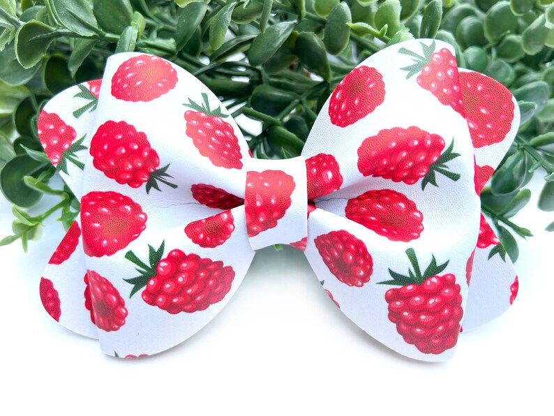 Raspberries Hair Bow. Raspberry Bow. Summer Fruit Hair Bow. Etsy
