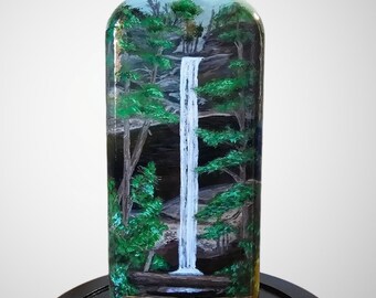 Upcycling Acrylic Trash Bottle Art Yahoo Falls Water Fall from Creek Cleanups