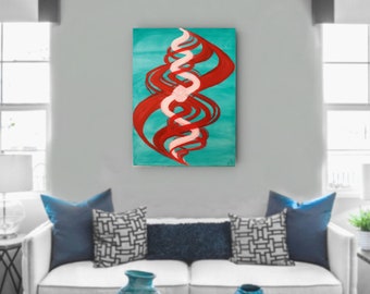 Acrylic Canvas Painting Beach Ocean Abstract Art Waves and Water