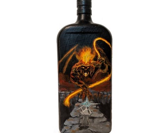 Lord of the Rings Bottle Upcycled Bottle Art