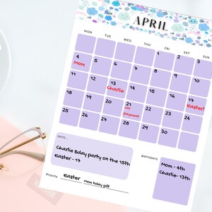 Blank 12 Month Calendar Cute Themes for Each Month - Etsy Canada