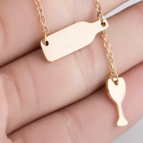 Gold Pink Box Heart Lariat Initial Necklace C Gold Pink Box Heart Lariat Initial Necklace C