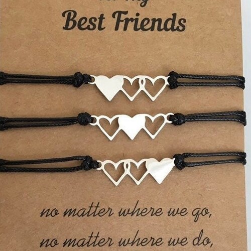 Set of 3 Bracelets by Gifts for Friendship Set of 3 - Etsy India 在庫処分特価 3個瑪瑙ストラップ ビンドンドンチャーム オシャレ人気プレゼント 送料無料 その他