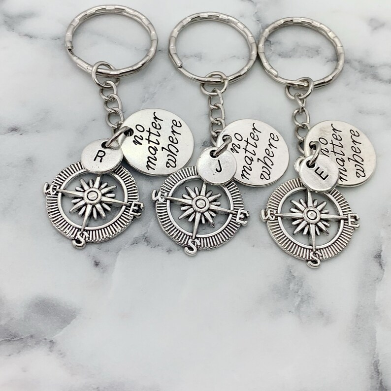 SET OF 3 Custom Friend Keychains Set of 3 No Matter Where Etsy