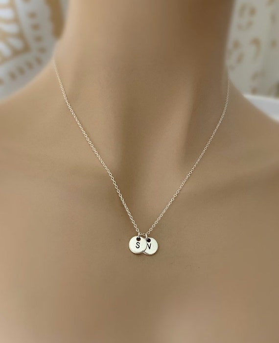 2 Initial Necklace Sterling Silver Jewelry - Sterling Silver Pendant Jewelry 2 Initial Necklace Sterling Silver Jewelry - Sterling Silver Pendant Jewelry
