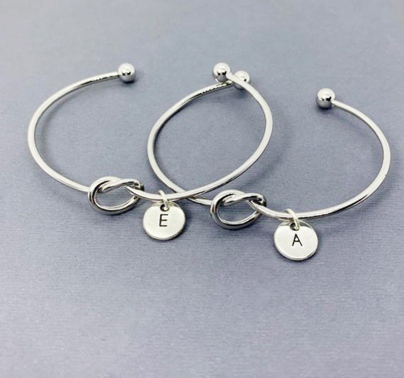 Gift for Friend friendship bangle bracelet,Friendship 2 Friends, Set of 2 ,Custom Best Friend Bracelets for 2 Infinity knot bracelet