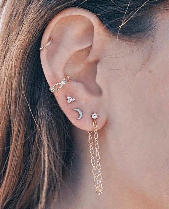 Friendship Gold Earrings Tiny Stud 