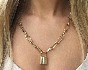 Louis Vuitton Lock Necklace - Etsy
