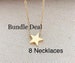 Bundle Deal 8 Star Necklace Gold, Star Gifts,  Star Necklace,  Jewelry Star, Gifts for Her, Family  Christmas Gifts Jewelry - Star Necklace 