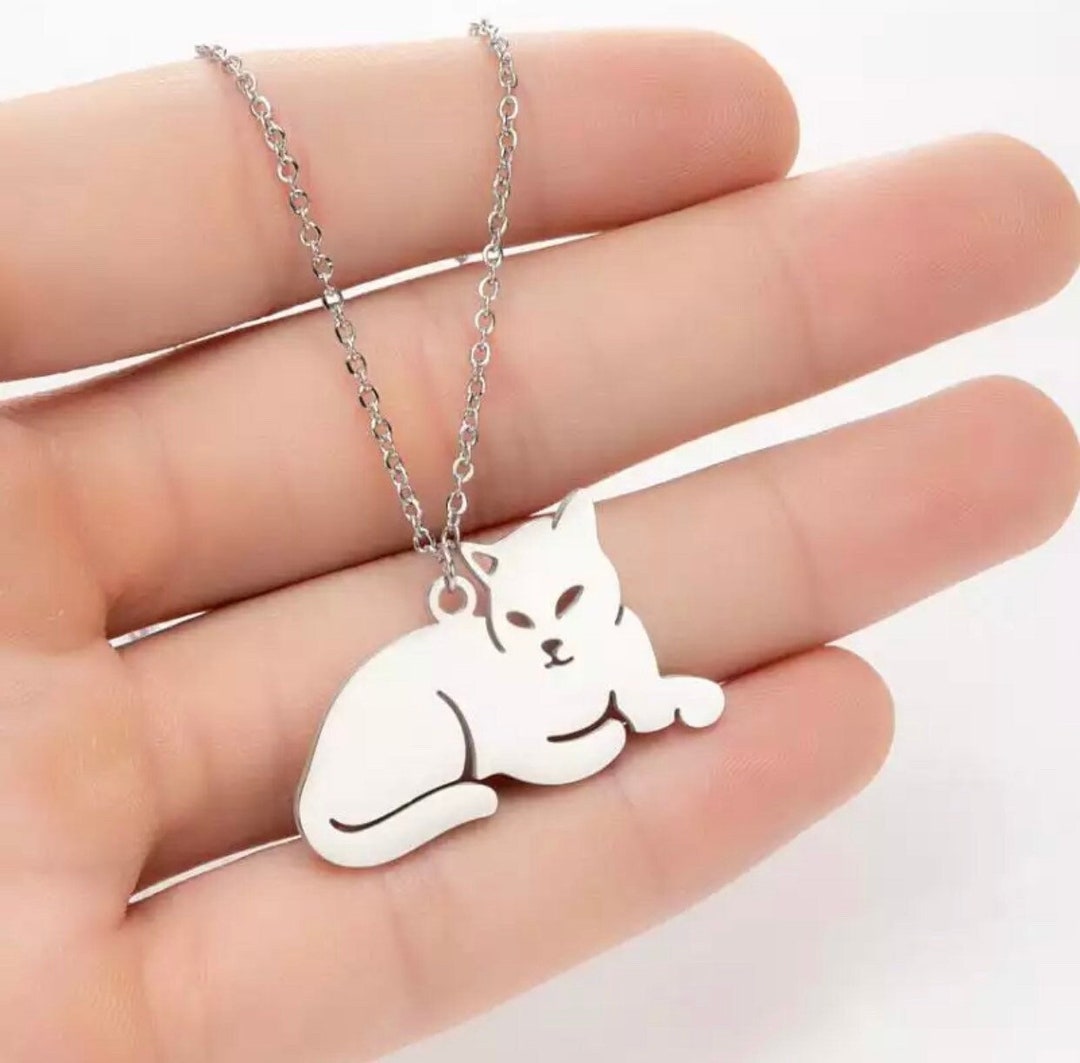 Cat Charm Necklace by Gifts for Friendship Cat Necklace Cat Etsy