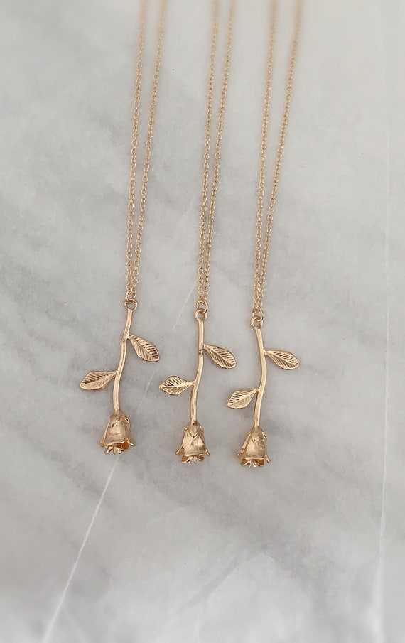 Friendship gold Rose Necklaces - Etsy