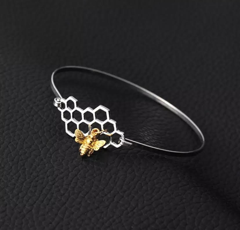 Bee Bracelet Bee Bracelet Bee Jewelry Gold Bee Bangle Bee Etsy