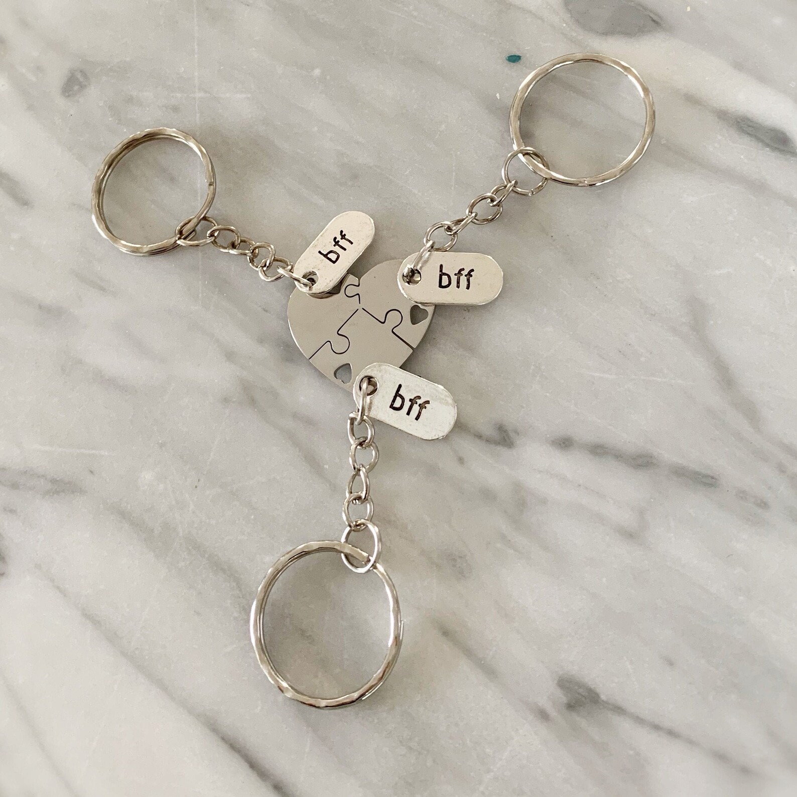 Set of 3 Friendship Keychains Best Friends 3 bff Etsy
