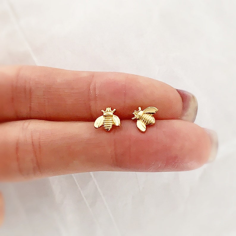 14K Gold Filled Bee Earrings -  By Gifts For Friendship - Bee Earrings Bee Jewelry Gold Bee Earrings Bee Gift Bee Earrings - Gift 