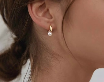 Pearl Earrings Sold as pair Earrings - By Gifts For Friendship - Dainty Gold  Earrings- Gold Pearl Earrings,Set Earrings-Gold Pearl Earrings