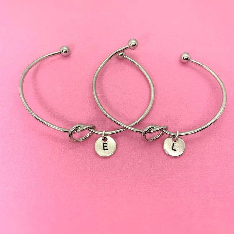 Gift for Friend friendship bangle bracelet,Friendship 2 Friends, Set of 2 ,Custom Best Friend Bracelets for 2 Infinity knot bracelet