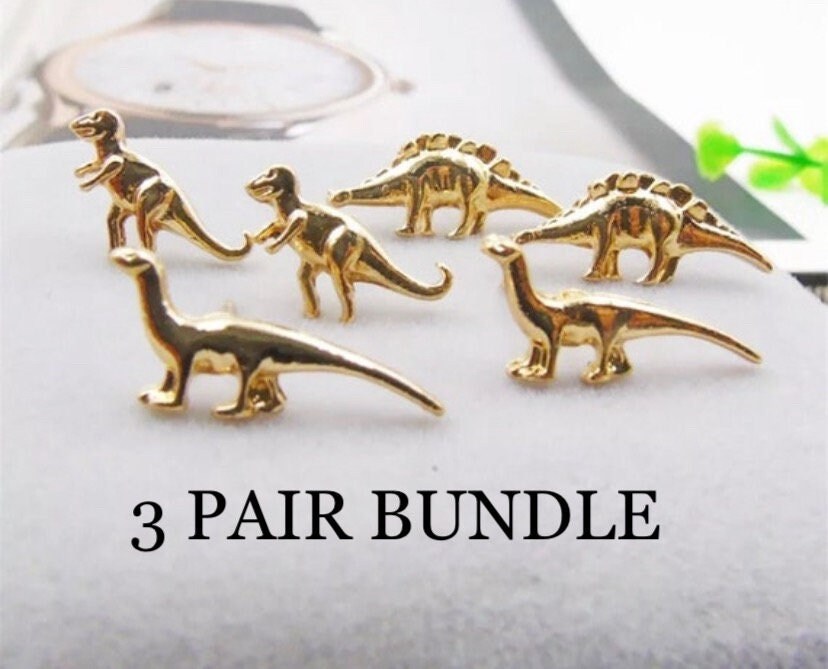 Gold Filled 6 Piece Set Dinosaur Earrings Jewelry Gift - Etsy