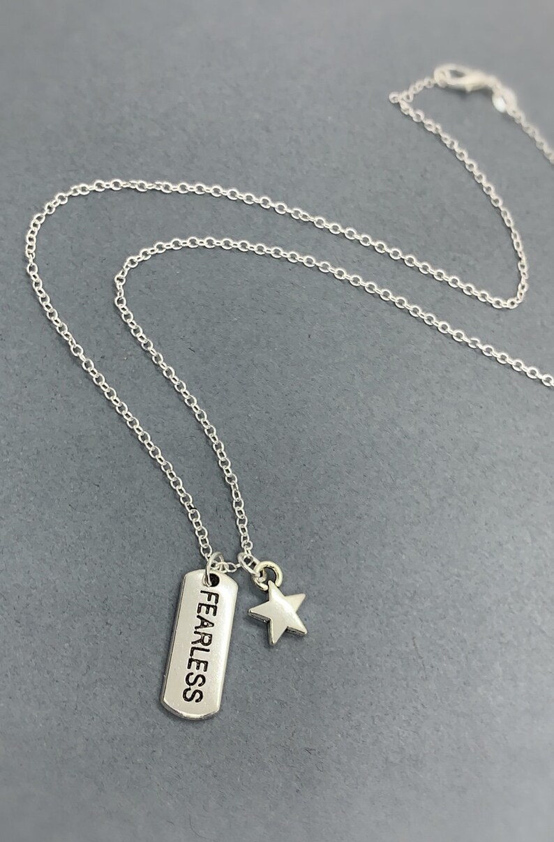 Silver fearless Necklace. Fearlessness Gift Etsy