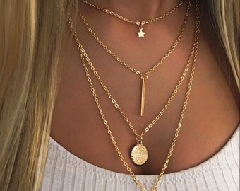 JSEA Womens 4 Layers Chain Arrow Blue Pendant Necklace Multi Layers Sweater Long Necklace JSEA Womens 4 Layers Chain Arrow Blue Pendant Necklace Multi Layers Sweater Long Necklace