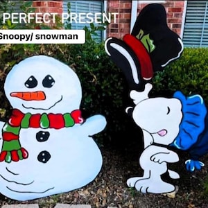 wooden handmade Christmas  snoopy  characters, yard decor, Christmas decorations, snoopy, Charlie Brown, Christmas  decor.