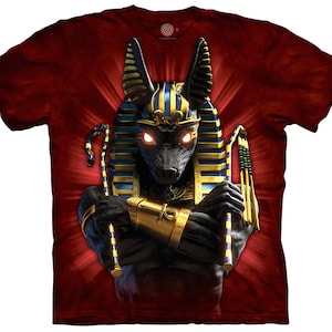 Egyptian Anubis Inpu Soldier God of Death Mummification Afterlife Osiris Wepwawet Red T-Shirt Mountain Cotton M-3X