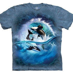 Orca Wave Killer Whale Dolphin Tale Flipper Aquatic Harmony Smart Cute Wild Large Animal The Mountain Gift Cotton Adult T-Shirt S-3X