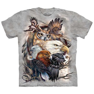 Sky Kings Eagle Owl Hawk Birds Flying Wild Animal Soaring Eagles Eye The Mountain Gray Cotton Adult T-Shirt S-5X