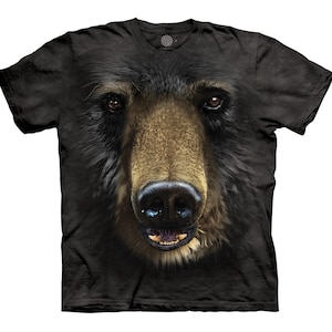 Camiseta de algodón para adultos con cara de oso negro americano de montaña, cachorros, mamás osas grizzly, animales, naturaleza, tallas S a 5X