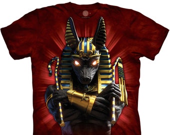 Egipcio Anubis Inpu soldado Dios de la muerte momificación Afterlife Osiris Wepwawet camiseta roja montaña algodón M-3X