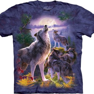 Wolf Pack Wolves Family Moon Animal Dog Loyal Pack Purple the Mountain ...