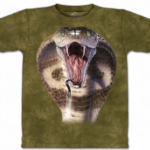 King Cobra Snake Charmer Reptile Fangs Venom Poison Bite Wild Animal The Mountain Green Cotton Adult T-Shirt S-5X