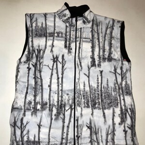 ZooFleece Snow White Birch Camo Camouflage Hunting Vest S-3X