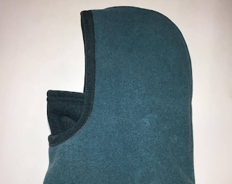 ZooFleece Unisex Solid Turquoise Green Balaclava Face Mask Reversible Hood Winter Hunting Skiing Snowboarding Sports