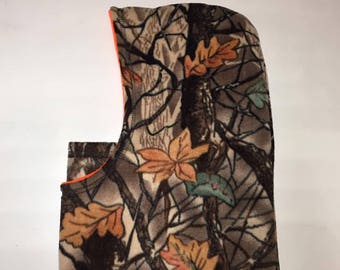 ZooFleece Unisex Camouflage Mossy Tree Brown Leaves Hood Balaclava Face Mask Reversible Snow Camo Hunting Skiing Snowboarding Sports