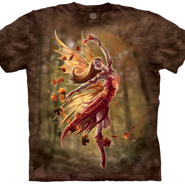 Fee Herbst Magische Flügel Fantasy Schöne Mythische Geist Herbst Braun Wald Baumwolle Erwachsene Berg T-Shirt S-4X