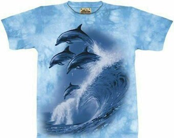 Dolphin Tale Flipper Common Bottlenose Aquatic Harmony Wave Surfing Smart Cute Wild Animal The Mountain Gift Cotton Kids T-Shirt L