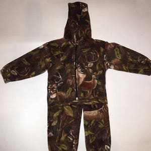ZooFleece Kids Deer Camouflage Chasse Polaire PJ’s 2 Piece Set Cadeau Toddler Hoodie Pantalon
