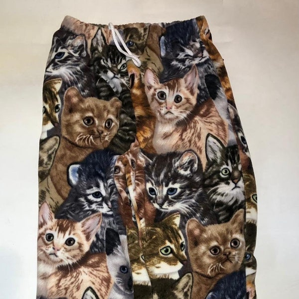 ZooFleece Cute Cats Kitten Kitty Meow Super Comfortable  Fleece Pants Unisex Sweats Sweatpants S-3X