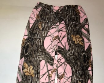 ZooFleece Super Comfortable Pink Tree Camo Camouflage Fleece Pants Women's Sweats Gift L-2X