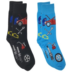 Mechanic Car Machine Engine Auto Body Brake Diesel Automotive Technician Repairman 2 Pairs Men&#39;s Socks