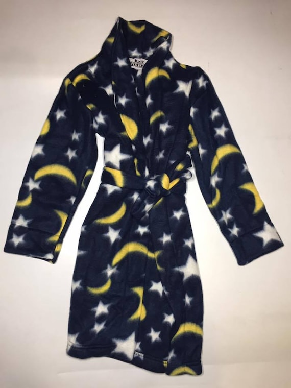 Zoofleece Kids Blue Star Moon Navy Fleece Robe Baby Winter Warm Gift  Children - Etsy