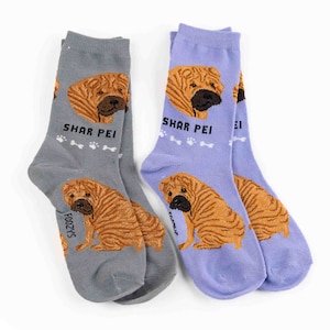 Shar Pei Fighting Dog Wrinkles Rescue Friendly Animal Companion Breed Lightweight Stretch Cotton Adult Socks