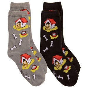 Dog House Hound Toy Dogs Puppy Canine Bones Rescue 2 Pairs Women&#39;s Socks