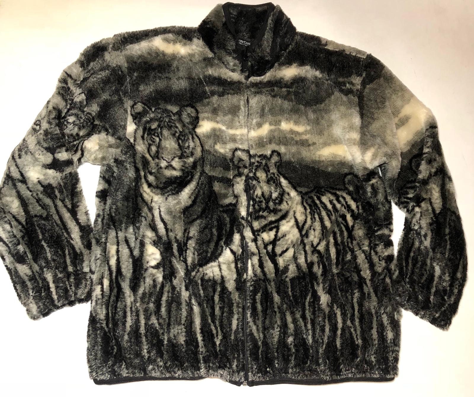 tiger print fleece jacket