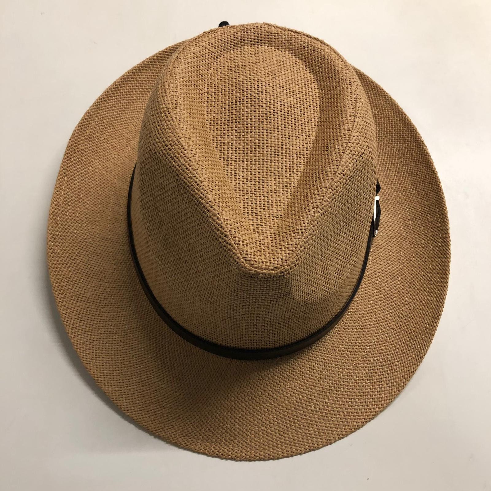 Panama Leather Belt Fedora Beach Unisex Sturdy Adjustable  display picture 2