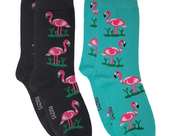 Flamingo Pink Bird American Flamingos Flame Socks 2 Pairs Women's